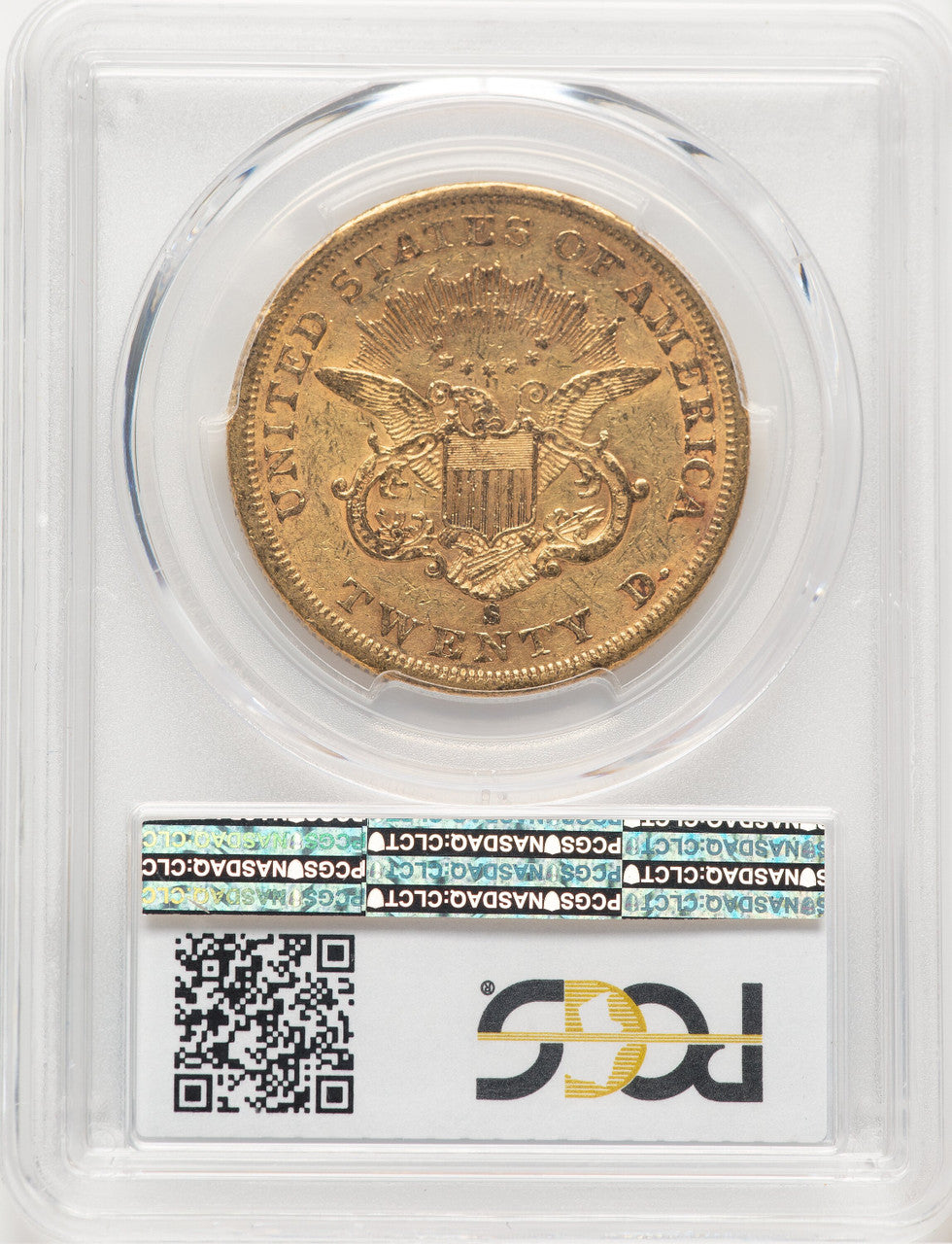 1861-S $20 Liberty Double Eagle PCGS AU50 (777525162)