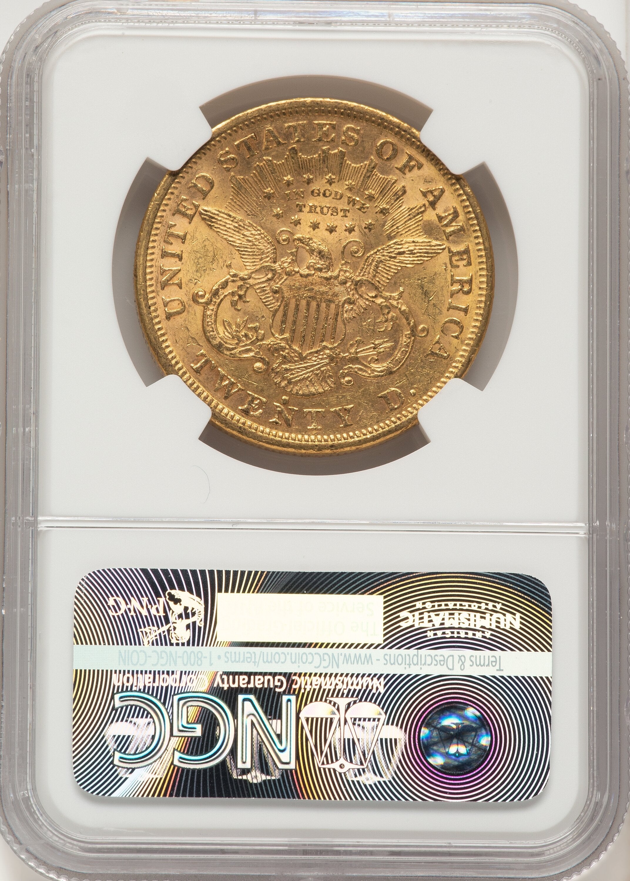1872-S $20 Liberty Double Eagle NGC MS61