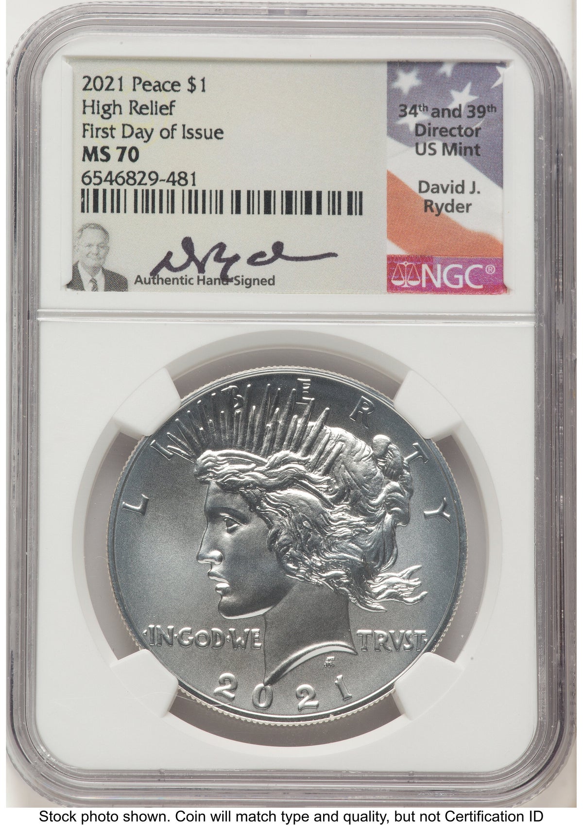 2021 6 Coin Morgan & Peace Dollar Set FDI David J Ryder NGC MS70