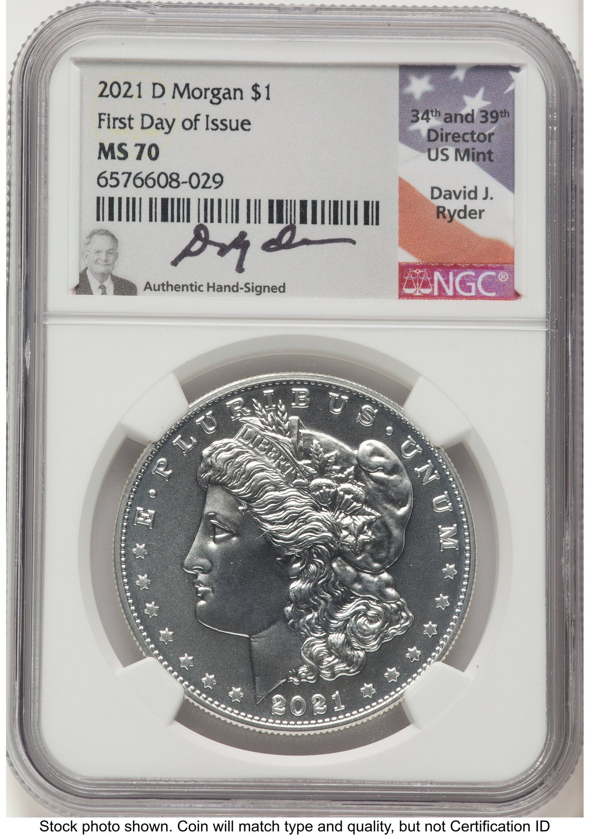 2021 6 Coin Morgan & Peace Dollar Set FDI David J Ryder NGC MS70