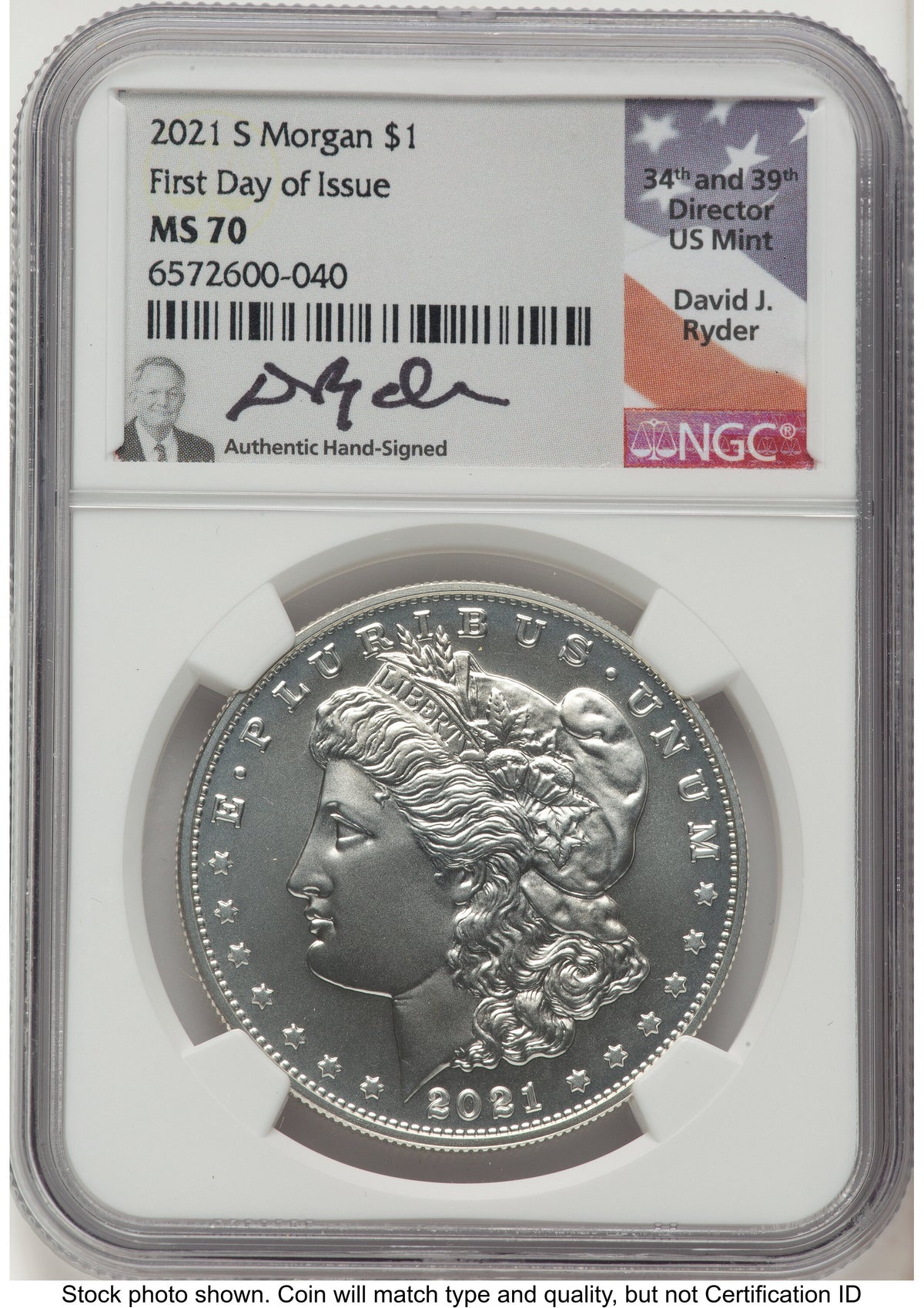 2021 6 Coin Morgan & Peace Dollar Set FDI David J Ryder NGC MS70