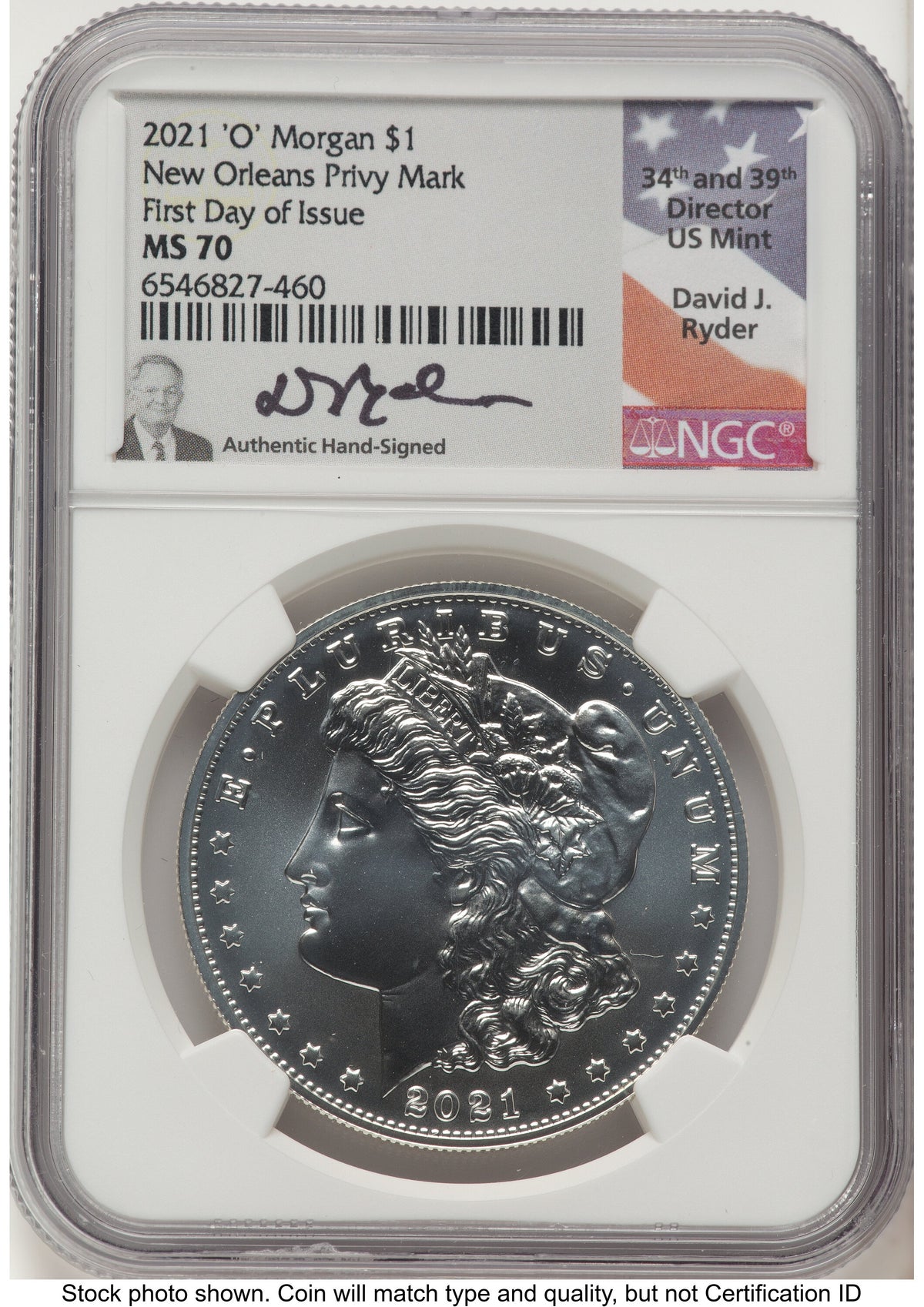 2021 6 Coin Morgan & Peace Dollar Set FDI David J Ryder NGC MS70