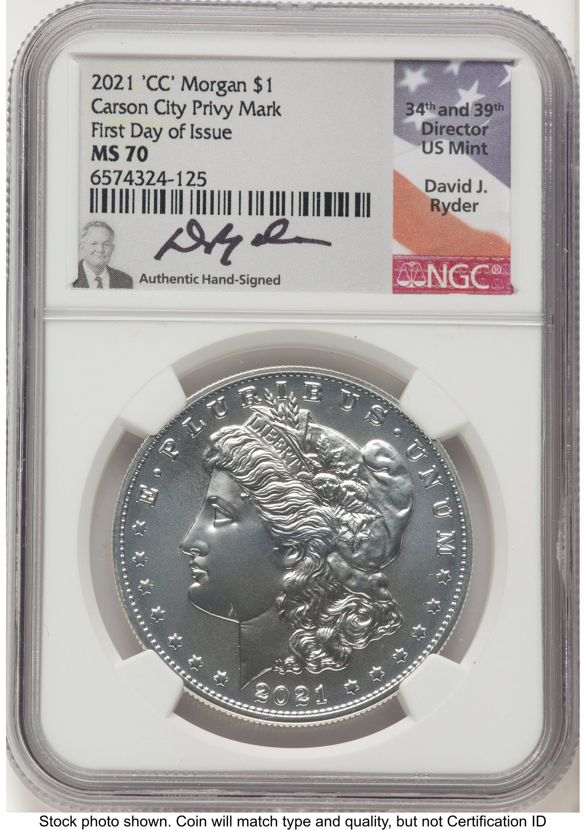 2021 6 Coin Morgan & Peace Dollar Set FDI David J Ryder NGC MS70