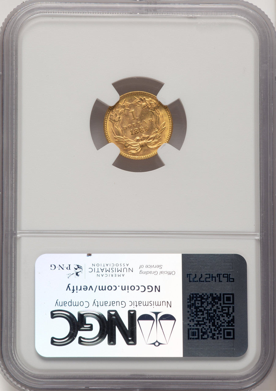 1889 G$1 CAC Gold Dollar NGC MS64