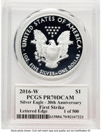 2016-W Proof Silver Eagle 1 oz FS John Bridge PCGS PR70 Mercanti