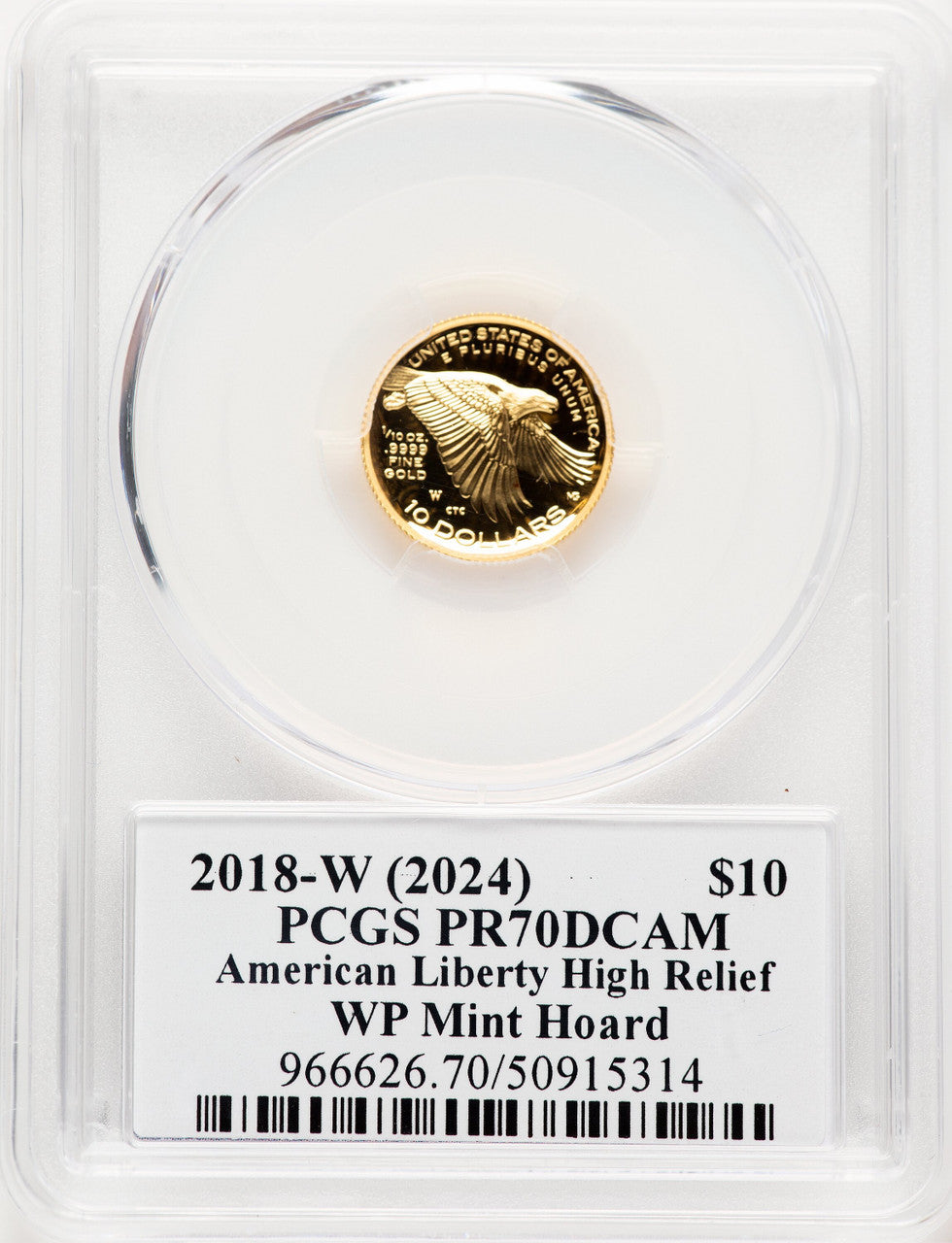 【美品】絵画　クリープ　ゴールデンハート　シリアルナンバーあり　木製額付き 2018-W G$10 American Liberty High Relief WP Mint Hoard David Hall