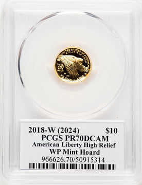 2018-W G$10 American Liberty High Relief WP Mint Hoard David Hall PCGS PR70