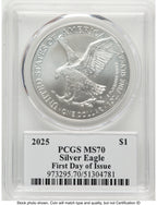2025 Silver Eagle FDI David Hall PCGS MS70