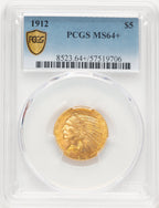1912 $5 Indian Half Eagle PCGS MS64+