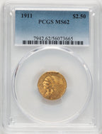 1911 $2.50 Indian Quarter Eagle PCGS MS62 (777602018)