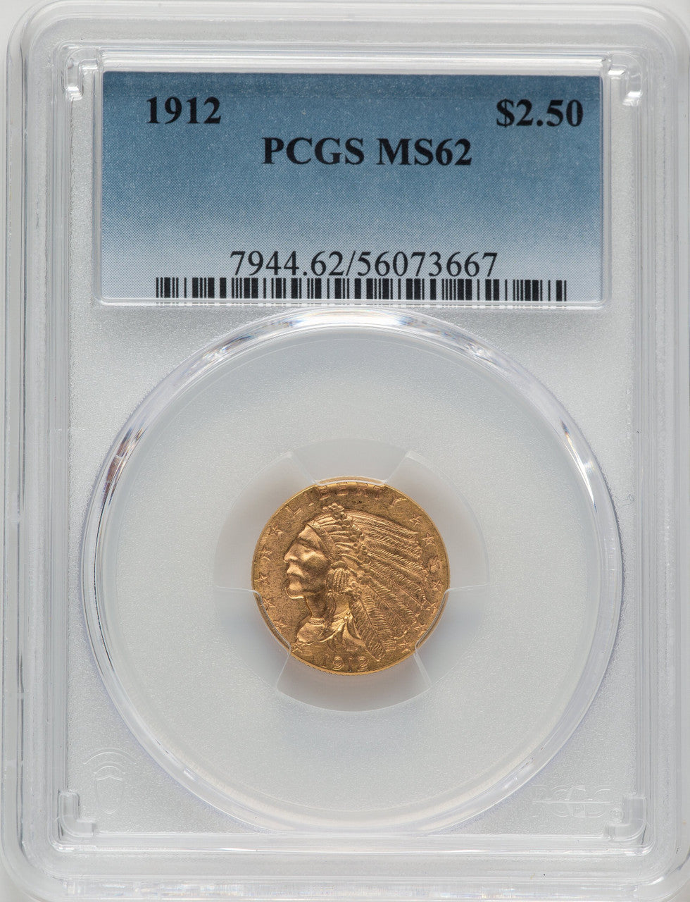 1912 $2.50 Indian Quarter Eagle PCGS MS62 (777602019)
