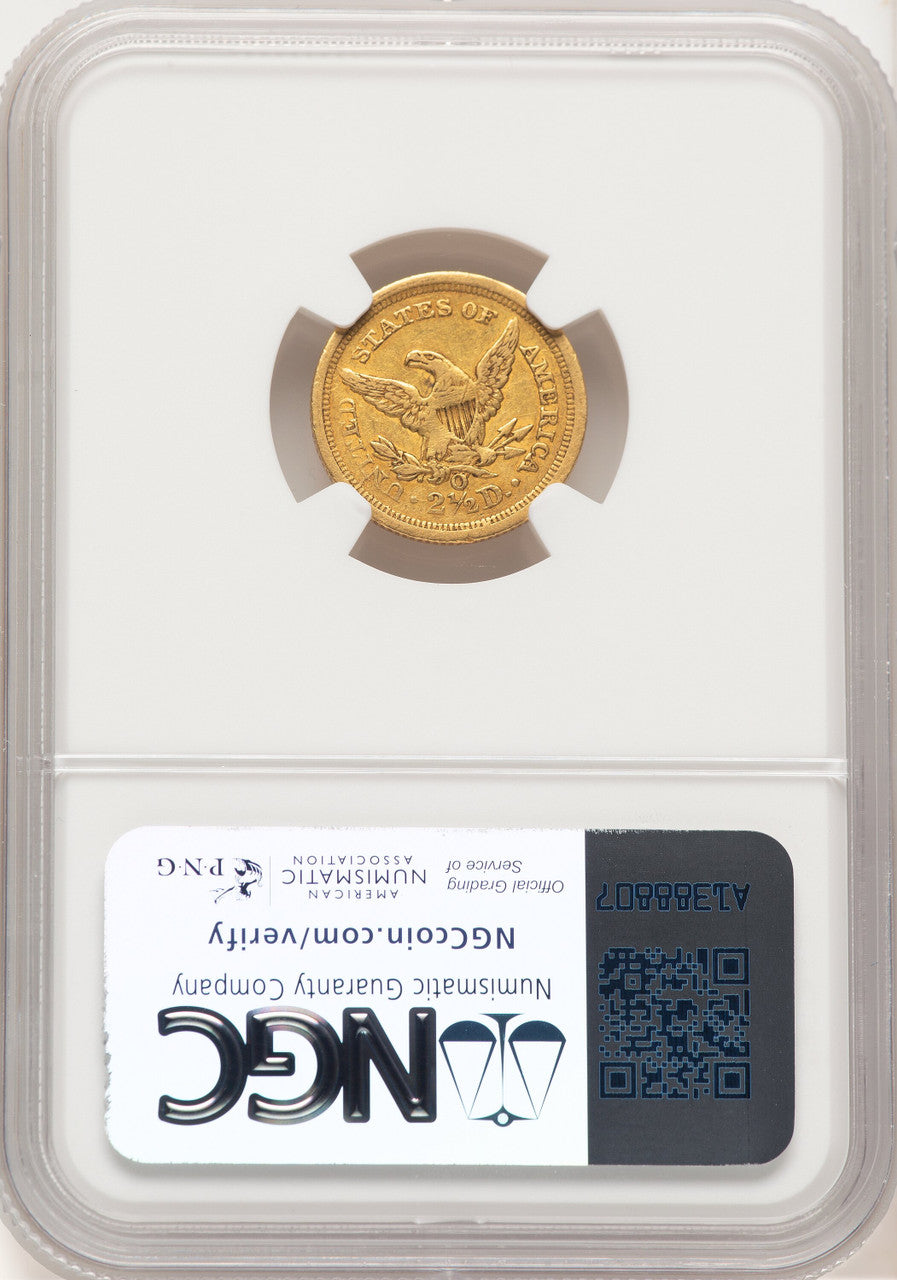 1843-O $2.50 Small Date Crosslet 4 Liberty Quarter Eagle NGC XF45