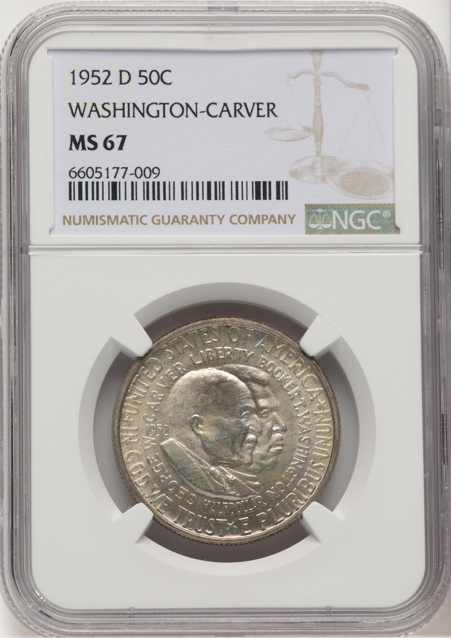1952-D 50C Washington-Carver Commemorative Silver NGC MS67