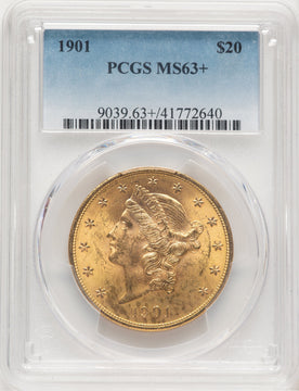 1901 $20 Liberty Double Eagle PCGS MS63+ (777621001)