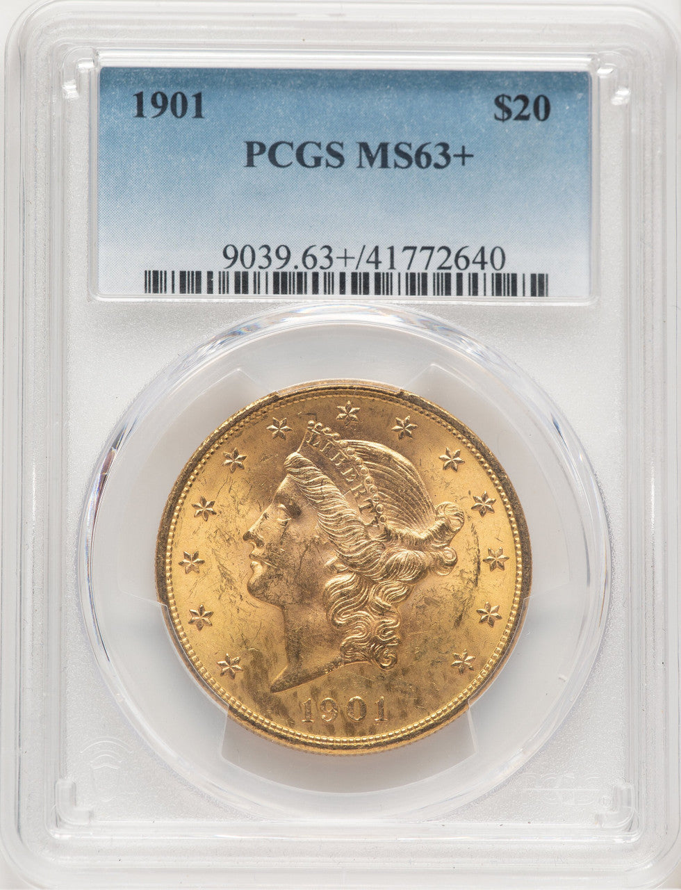 1901 $20 Liberty Double Eagle PCGS MS63+ (777621001)