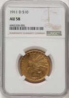 1911-D $10 Indian Eagle NGC AU58 (777631099)