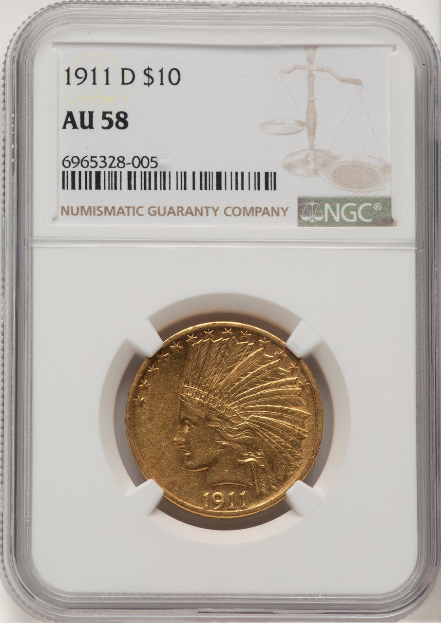 1911-D $10 Indian Eagle NGC AU58 (777631099)