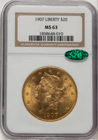 1907 $20 Liberty CAC Liberty Double Eagle NGC MS63 (777633023)