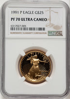 1991 Gold American Eagle 4-Coin Set NGC PF70