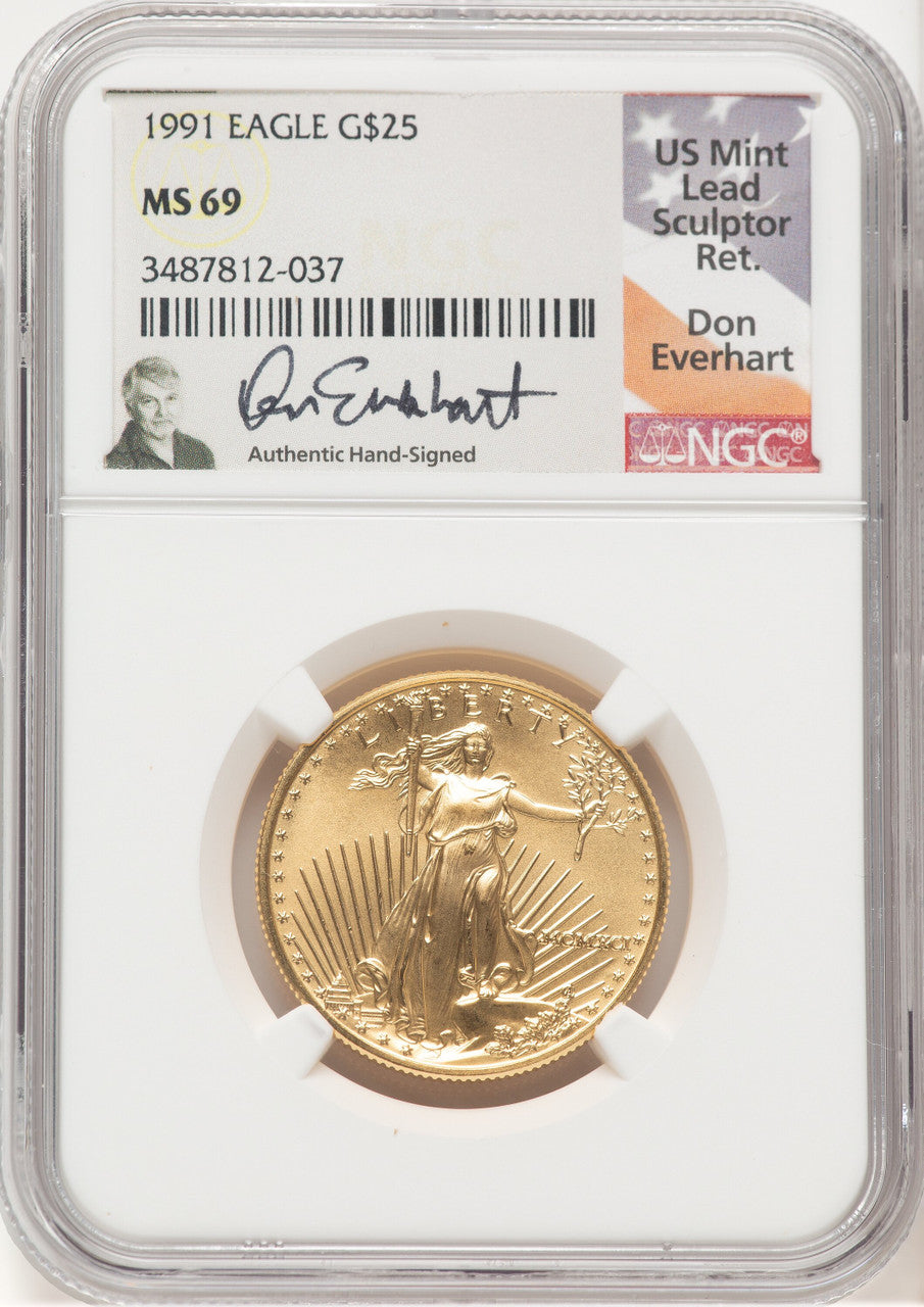 1991 Gold Eagle 1/2 oz Don Everhart NGC MS69