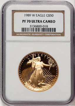 1989-P Gold American Eagle 4-Coin Set NGC PF70