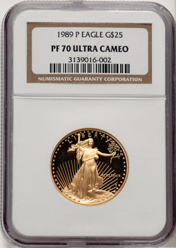 1989-P Gold American Eagle 4-Coin Set NGC PF70