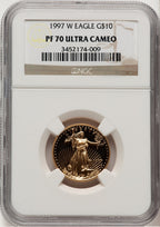 1997-W Gold American Eagle 4-Coin Set Brown Label NGC PF70