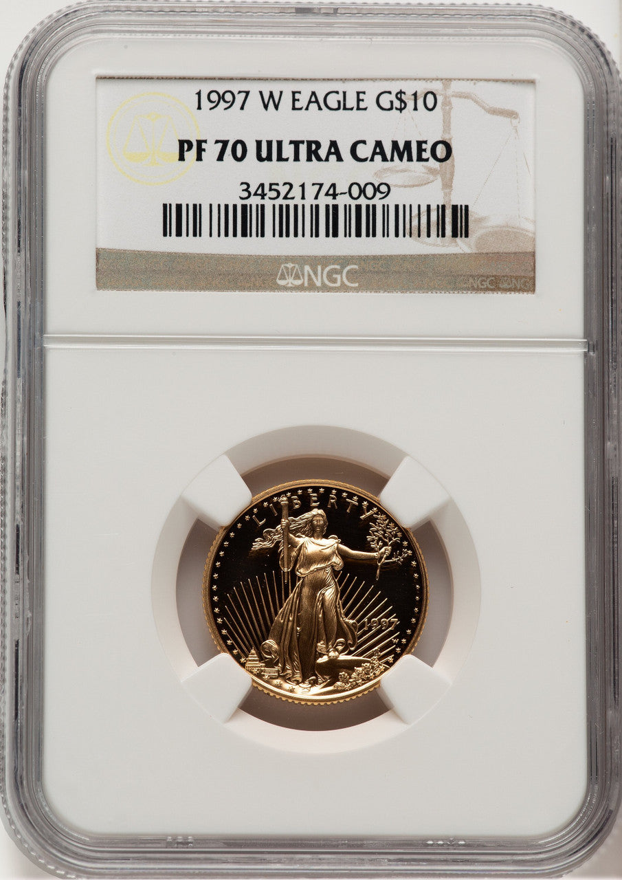 1997-W Gold American Eagle 4-Coin Set Brown Label NGC PF70