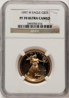 1997-W Gold American Eagle 4-Coin Set Brown Label NGC PF70