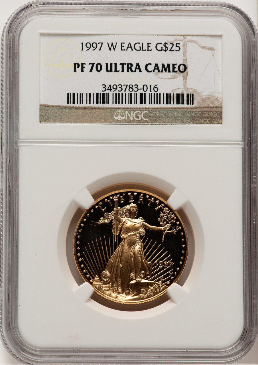 1997-W Gold American Eagle 4-Coin Set Brown Label NGC PF70