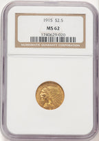 1915 $2.50 Indian Quarter Eagle NGC MS62 (777777014)