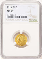 1915 $2.50 Indian Quarter Eagle NGC MS63 (777777016)
