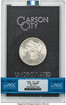 1881-CC GSA Hoard Morgan Dollar NGC MS63 (777777028)