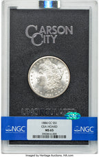 1884-CC GSA Hoard CAC Morgan Dollar NGC MS65 (777777035)