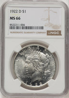 1922-D Peace Dollar NGC MS66 (777831003)