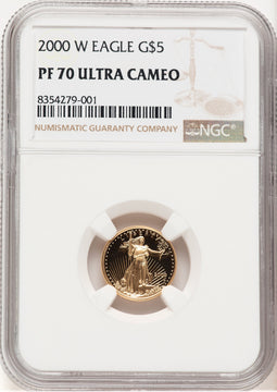 2000-W Proof Gold Eagle 1/10 oz Brown Label NGC MS70