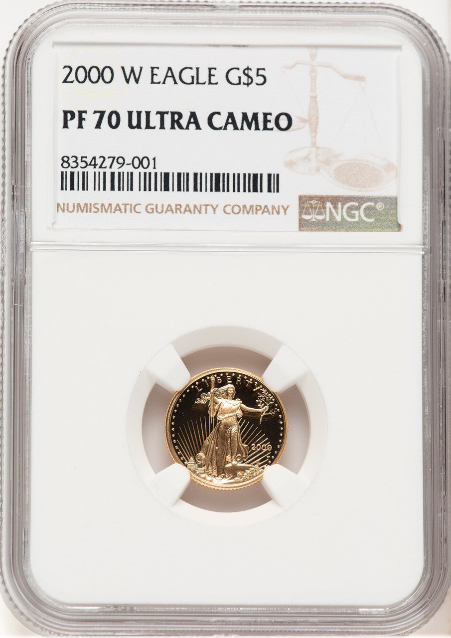 2000-W Proof Gold Eagle 1/10 oz Brown Label NGC MS70