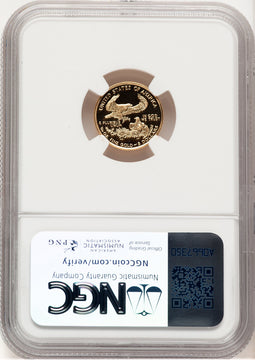 2000-W Proof Gold Eagle 1/10 oz Brown Label NGC MS70