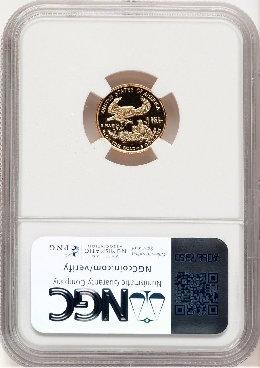 2000-W Proof Gold Eagle 1/10 oz Brown Label NGC MS70