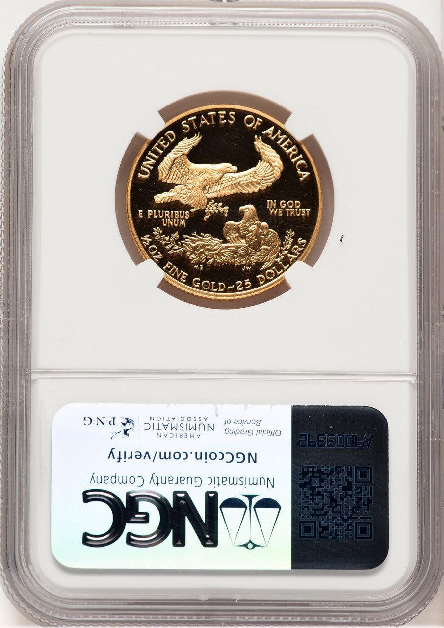 1992-P Proof Gold Eagle 1/2 oz Brown Label NGC PF70