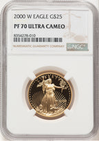 2000-W Proof Gold Eagle 1/2 oz Brown Label NGC PF70