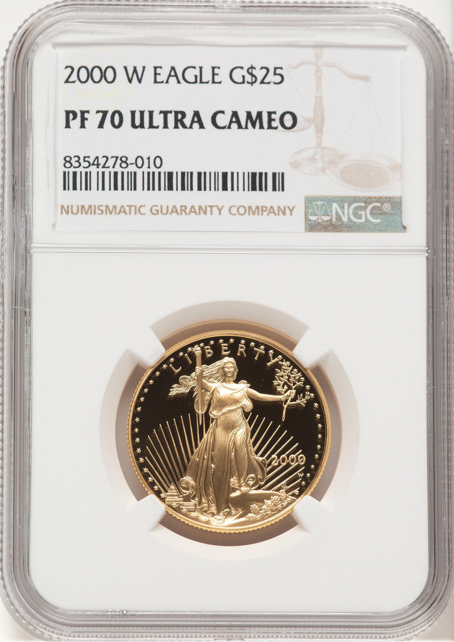 2000-W Proof Gold Eagle 1/2 oz Brown Label NGC PF70