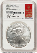 2025-(P) Silver Eagle (Privy Mark) First 50000 Jeff Garrett Red Book NGC MS70