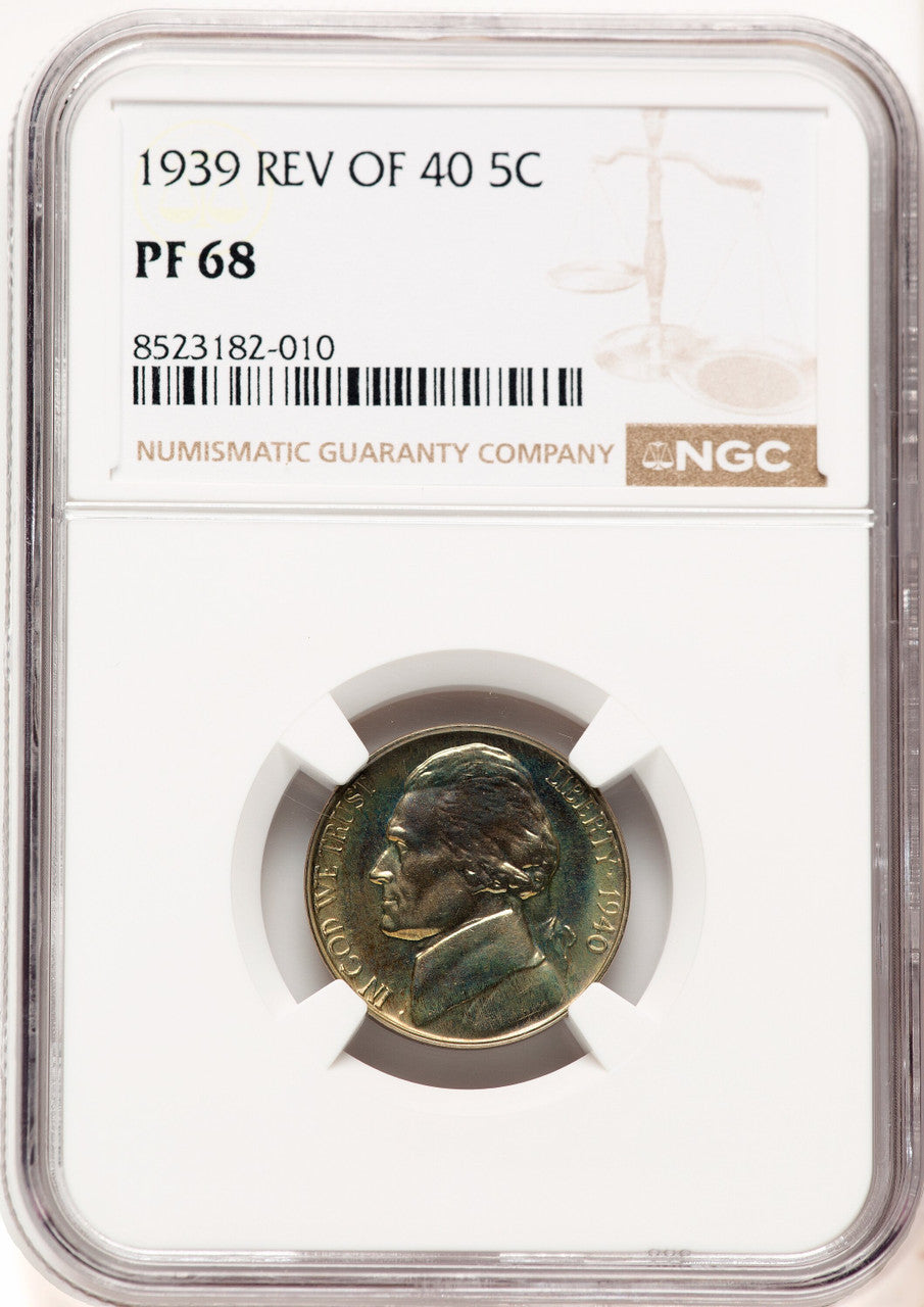 1939 5C Reverse of 1940 Proof Jefferson Nickel NGC PR68