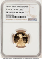 2011-W Proof Gold Eagle 1/4 oz Brown Label NGC PF70