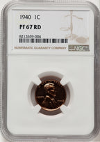 1940 1C RD Proof Lincoln Cent NGC PR67 (777985004)