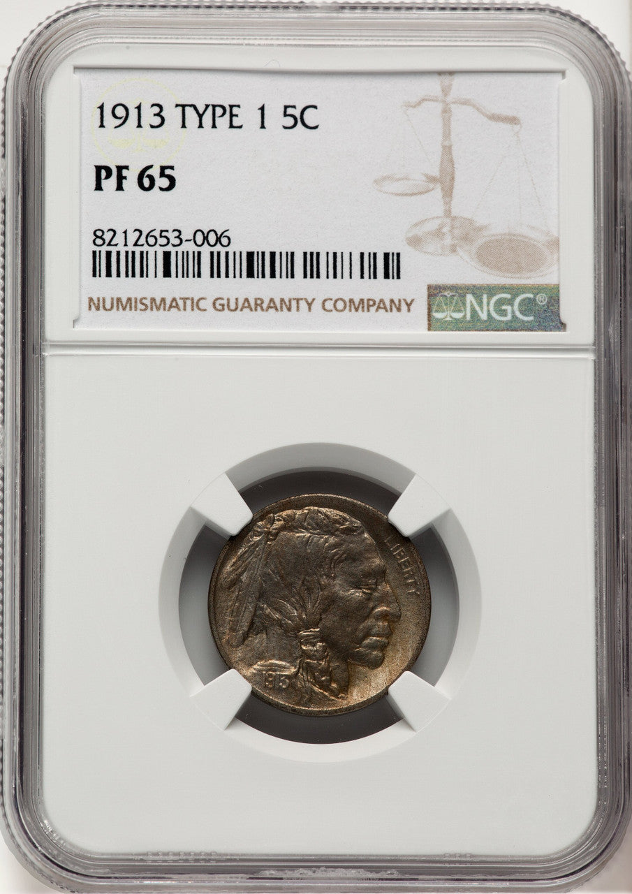 1913 5C T-1 Proof Buffalo Nickel NGC PR65