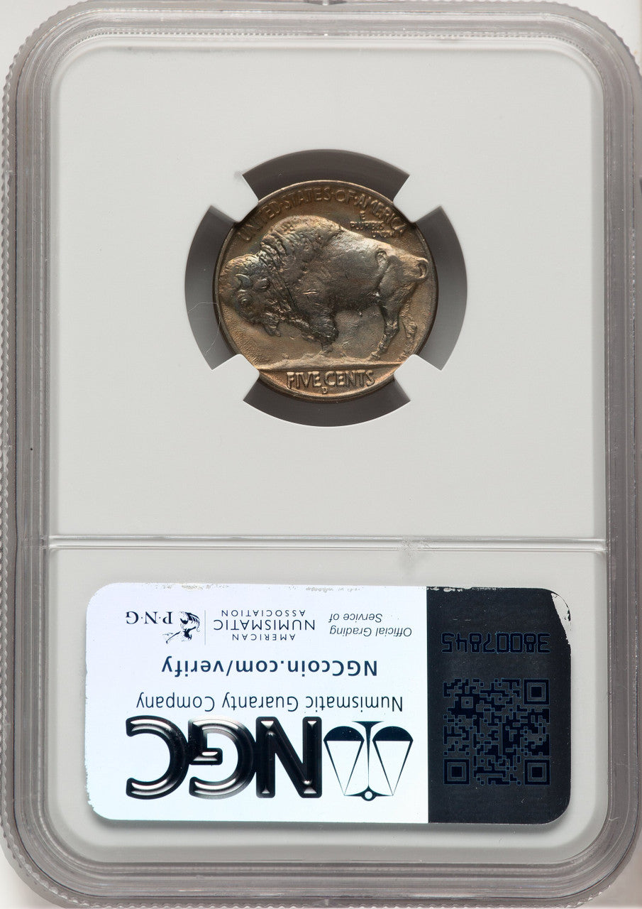 1937-D 5C Three-Legged FS-901 Buffalo Nickel NGC AU58