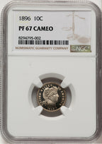 1896 10C CA Proof Barber Dime NGC PR67