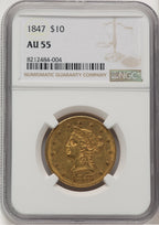 1847 $10 Liberty Eagle NGC AU55 (777985036)